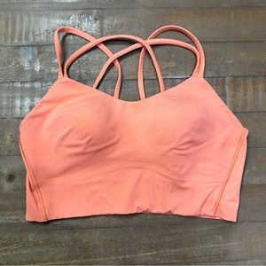 Lululemon like a cloud longline bra b/c size 10 sunny coral